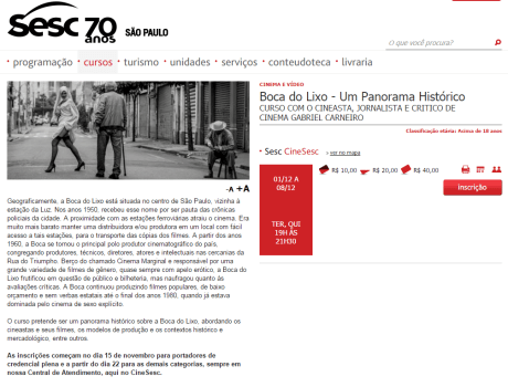 Boca do Lixo, um panorama histórico, Cinesesc